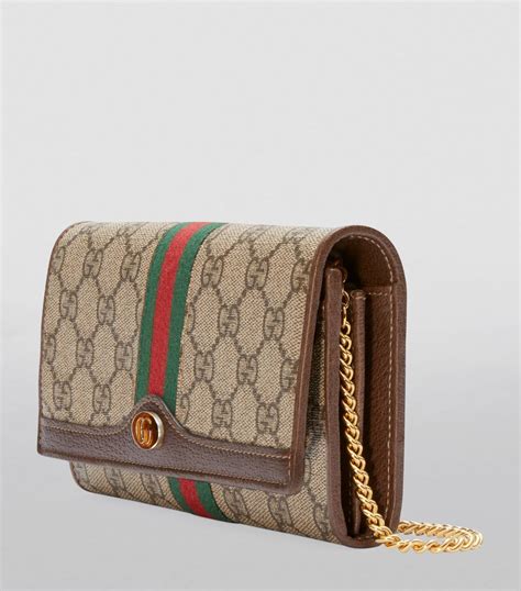 brown gucci wallet on chain